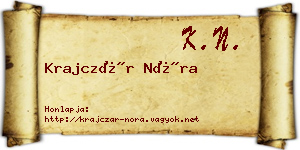 Krajczár Nóra névjegykártya