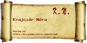 Krajczár Nóra névjegykártya